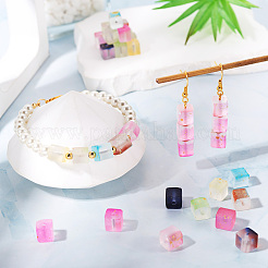 100Pcs 10 Colors Frosted Glass Beads with Golden Glitter Powder&nbsp;DGLA-TA0001-33