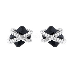 Brass Cubic Zirconia Stud Earrings&nbsp;WG9F66F-01