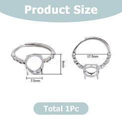 925 Sterling Silver Adjustable Ring Findings&nbsp;STER-WH0009-40B