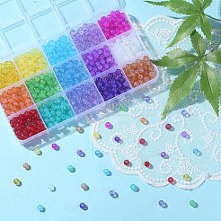 750Pcs 15 Colors Baking Paint Glass Beads Strands&nbsp;DGLA-YW0001-09
