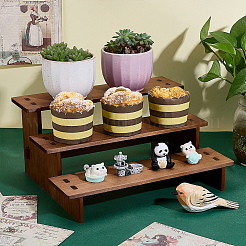 3-Tier Pine Wood Display Riser Stands for Cosmetic&nbsp;DJEW-WH0816-004C