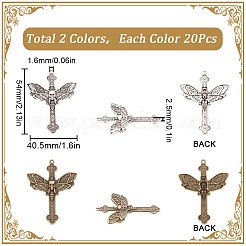 40Pcs 2 Colors Tibetan Style Alloy Big Pendants&nbsp;TIBE-SC0009-39