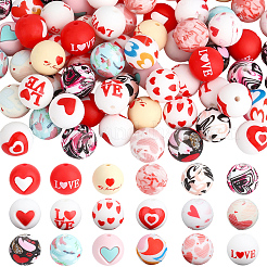 72Pcs 18 Styles Silicone Beads&nbsp;SIL-PA0001-38
