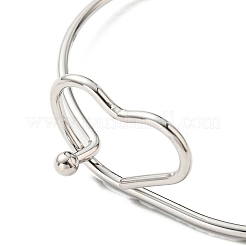 Non-Tarnish 201 Stainless Steel Wire Wrap Heart Bangle&nbsp;BJEW-E079-03P