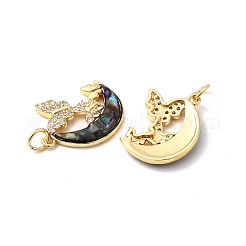 Brass Micro Pave Cubic Zirconia Pendants&nbsp;KK-K384-13G