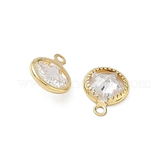 Brass Pave Clear Cubic Zirconia Charms&nbsp;CU-CBAD360-03G-01