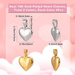 10Pcs 2 Colors 304 Stainless Steel Pendants&nbsp;STAS-CN0001-25