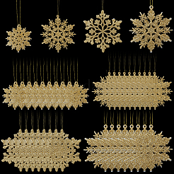 36Pcs Snowflake Plastic Pendant Decorations&nbsp;DIY-CP0013-33C