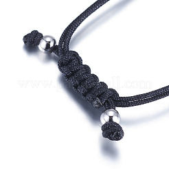 Adjustable Brass Braided Beaded Bracelets&nbsp;BJEW-F282-29-RS
