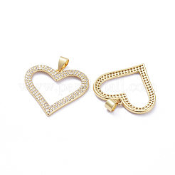 Brass Micro Pave Cubic Zirconia Pendants&nbsp;ZIRC-G163-02G