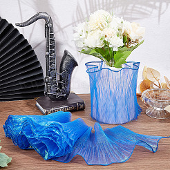 Polyester Organza Ruffled Pleated Lace Fabric Trim&nbsp;OCOR-WH0070-15B