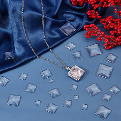150Pcs 8 Styles Transparent Glass Square Cabochons&nbsp;GGLA-FH0001-04