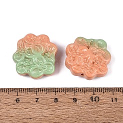 Two Tone Color Baking Paint Opaque Glass Beads&nbsp;GLAA-Q115-01B