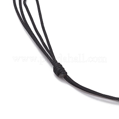 Adjustable Natural Dyed Yellow Jade & Brass Pendant Necklaces&nbsp;NJEW-JN04944