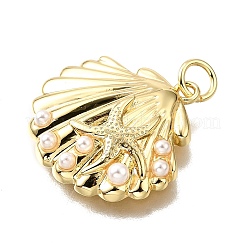 Brass ABS Plastic Pearl Pendants&nbsp;X-KK-V011-59G