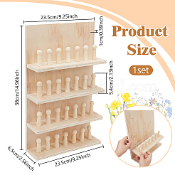 Wood Finger Ring Organizer Display Holder Set&nbsp;RDIS-WH0020-03