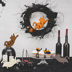 Cat Shape Unfinished Wood Cutouts&nbsp;WOOD-WH0029-48