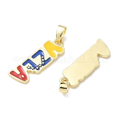 Brass Enamel Pendants&nbsp;KK-CBA6305-04G