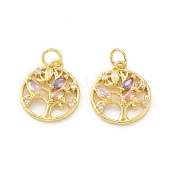 Eco-Friendly Brass Micro Pave Cubic Zirconia Pendants&nbsp;KK-I698-27G