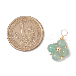 Natural Mixed Gemstone Round Copper Wire Wrapped Pendants&nbsp;PALLOY-JF03047