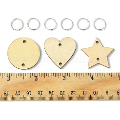 50Pcs Undyed Unfinished Wood Connector Charms&nbsp;WOOD-FS0001-11