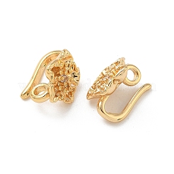 Flat Round Brass Micro Pave Cubic Zirconia Hoop Clasps&nbsp;KK-Z136-57E-G