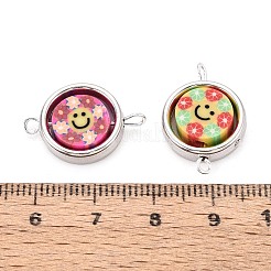 Polymer Clay Beads with CCB Plastic Frame Connector Charms&nbsp;CLAY-T022-35M-04