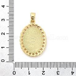Oval Brass Pendant Cabochon Settings&nbsp;KK-C134-28G