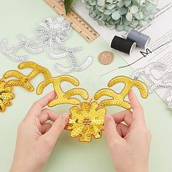 4Pcs 2 Colors Computerized Embroidery Polyester Sew on Sequin Patches&nbsp;DIY-HY0001-12