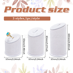 3Pcs 3 Sizes Lint Covered with PVC Ring Display Stands&nbsp;RDIS-WH0019-06
