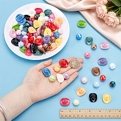 96Pcs 24 Styles Opaque & UV Plating Acrylic Beads&nbsp;SACR-PH0002-39