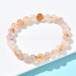 Natural Citrine Round Beads Stretch Bracelets for Women&nbsp;BJEW-Z158-03C-03