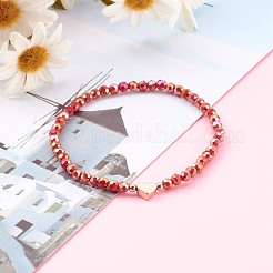 Electroplate Faceted Round Glass Beaded Bracelets&nbsp;BJEW-JB06124