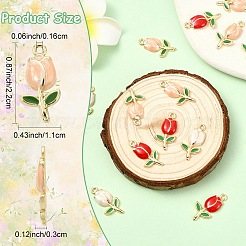 15Pcs 3 Colors Golden Plated Alloy Enamel Pendants&nbsp;ENAM-YW0006-07