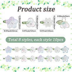 80Pcs 8 Colors Transparent Acrylic Pendants&nbsp;FIND-SC0021-52
