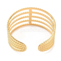 304 Stainless Steel Multi Line Cuff Bangle&nbsp;BJEW-F457-29G
