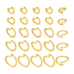 40Pcs 5 Styles Brass Open Locking Jump Rings&nbsp;KK-PH0014-42