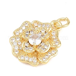 Valentine's Day Brass Micro Pave Clear Cubic Zirconia Pendants&nbsp;KK-D258-04G-01