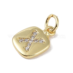 Rack Plating Brass Micro Pave CLear Cubic Zirconia Charms&nbsp;KK-E110-14G-X