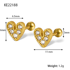 925 Sterling Silver Heart Stud Earrings&nbsp;OL9583