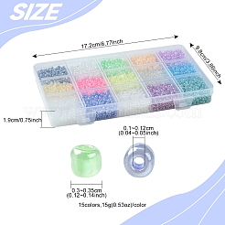 225G 15 Colors Glass Seed Beads&nbsp;SEED-FS0001-35
