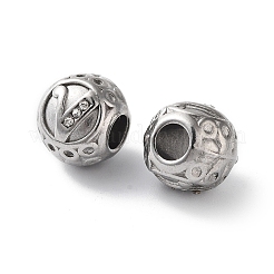 304 Stainless Steel Rhinestone European Beads&nbsp;STAS-A092-10V-P