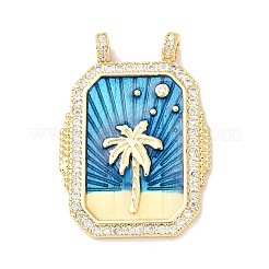 Brass Micro Pave Cubic Zirconia Pendants&nbsp;KK-K408-72G