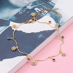 Brass Enamel Charm Anklets&nbsp;AJEW-AN00396