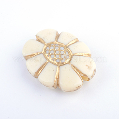 Flower Plating Acrylic Beads&nbsp;PACR-Q102-36A