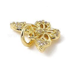 Brass Micro Pave Cubic Zirconia Charms&nbsp;ZIRC-F132-14G