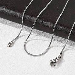 Non-Tarnish 304 Stainless Steel Square Snake Chains Necklaces&nbsp;NJEW-P170-01P-05