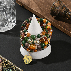 1 Set Boho Style Wood Beaded Stretch Bracelet Sets for Women&nbsp;BJEW-SP0001-12