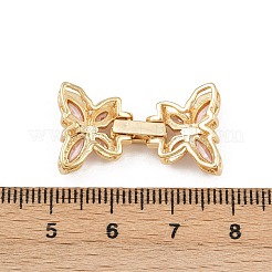 Brass Micro Pave Cubic Zirconia Fold Over Clasps&nbsp;KK-C075-42G