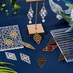 80Pcs 4 Styles Iron & Alloy Filigree Joiners Links&nbsp;IFIN-PH0001-37